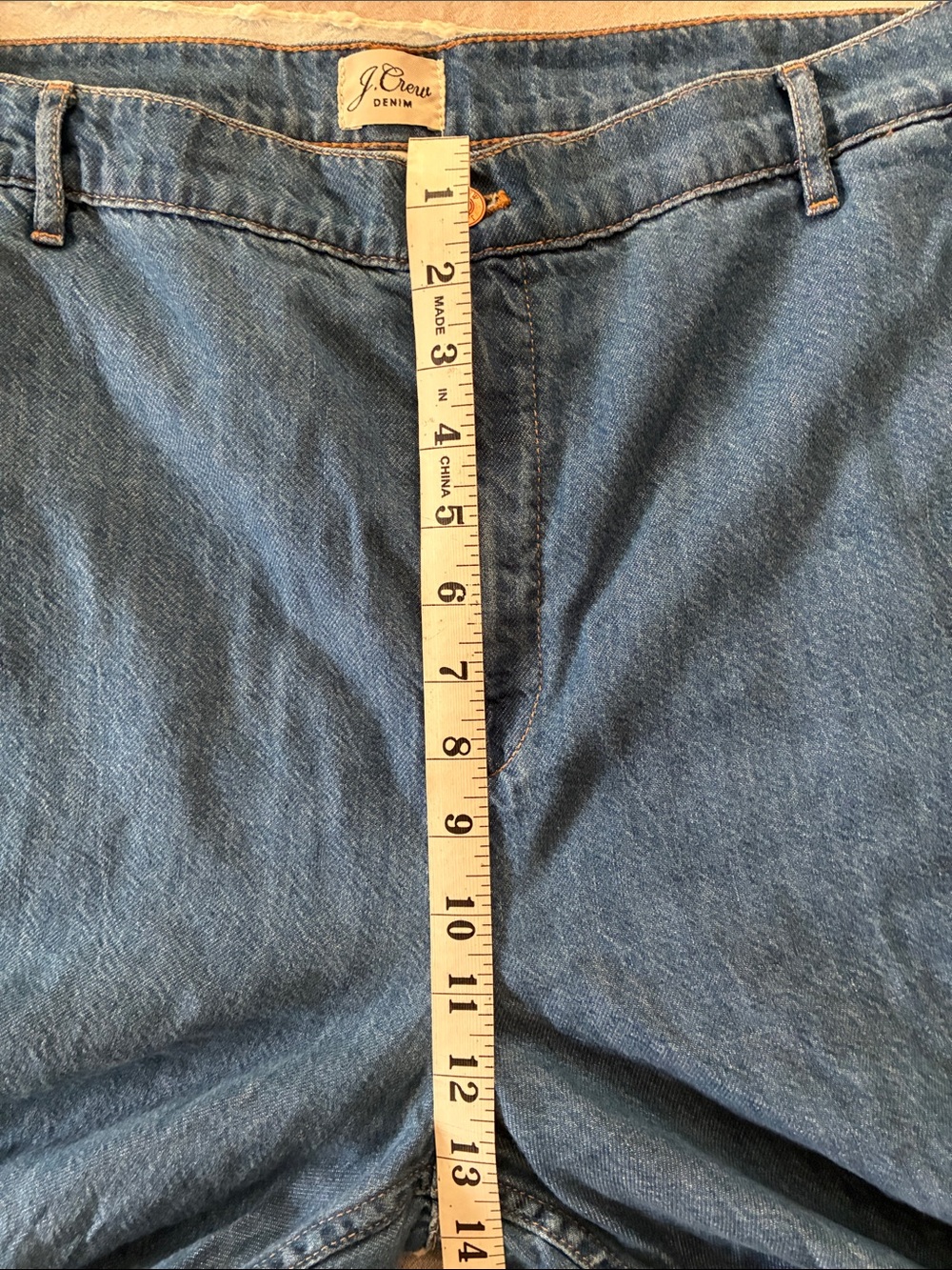 J. Crew Relaxed Wide-Leg Jeans in Medium Blue - Picture 9 of 10